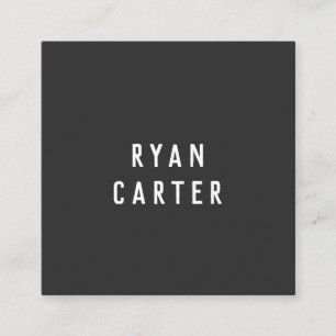 Moderne Minimal Typografie Black Paper Square Quadratische Visitenkarte