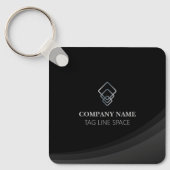 Moderne Minimal Typografie Black Schlüsselanhänger (Vorderseite)