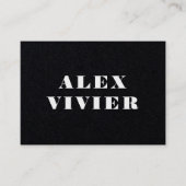 Moderne Minimal Typografie Deep Black Visitenkarte (Vorderseite)