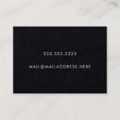 Moderne Minimal Typografie Deep Black Visitenkarte (Rückseite)