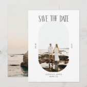 Moderne Minimal-Typografie Foto Oval Save The Date (Vorne/Hinten)