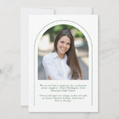 Moderne Minimal Typografie Green 2 Foto Arch Grad Ankündigung (Rückseite)