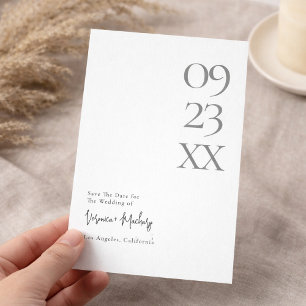 Moderne Minimal-Typografie-Hochzeit – Termin vorme Save The Date