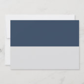 Moderne Minimal Typografie Navy Blue Gray Wedding Einladung (Rückseite)