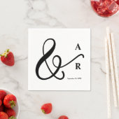 Moderne Minimal Typografie Paare Monogram Wedding Serviette (Beispiel)