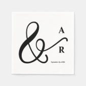 Moderne Minimal Typografie Paare Monogram Wedding Serviette (Vorderseite)