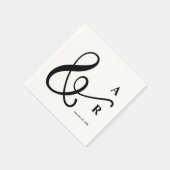 Moderne Minimal Typografie Paare Monogram Wedding Serviette (Ecke)