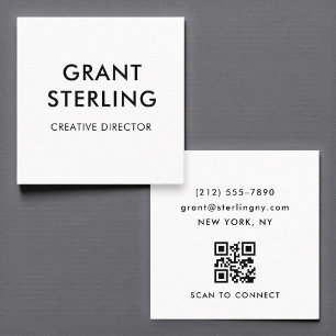 Moderne Minimal-Typografie-QR-Code Quadratische Visitenkarte
