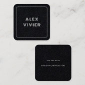 Moderne Minimal Typografie Schwarzer Rahmen Quadratische Visitenkarte (Vorne/Hinten)