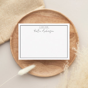 Moderne Minimal Typografie Script Black Note Card Mitteilungskarte