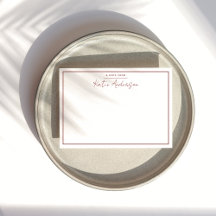 Moderne Minimal Typografie Script Maroon Note Card