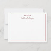 Moderne Minimal Typografie Script Maroon Note Card Mitteilungskarte (Vorderseite)