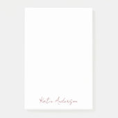 Moderne Minimal Typografie Script Maroon Post-it Klebezettel (Vorderseite)