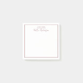 Moderne Minimal Typografie Script Maroon Post-it Klebezettel (Vorderseite)