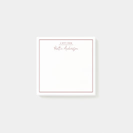 Moderne Minimal Typografie Script Maroon Post-it Klebezettel