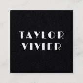 Moderne Minimal Typografie Solid Black Paper Quadratische Visitenkarte (Vorderseite)