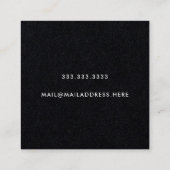 Moderne Minimal Typografie Solid Black Paper Quadratische Visitenkarte (Rückseite)