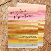 Moderne Minimal Typografie Sunset Gold Wedding Einladung