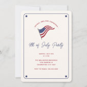 Moderne Minimal-US-Flagge 4. Juli Party Einladung (Vorderseite)