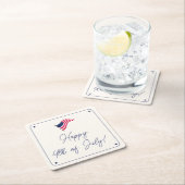 Moderne Minimal-US-Flagge 4. Juli Party Rechteckiger Pappuntersetzer (Vor Ort)