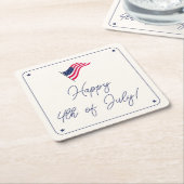 Moderne Minimal-US-Flagge 4. Juli Party Rechteckiger Pappuntersetzer (angewinkelt)