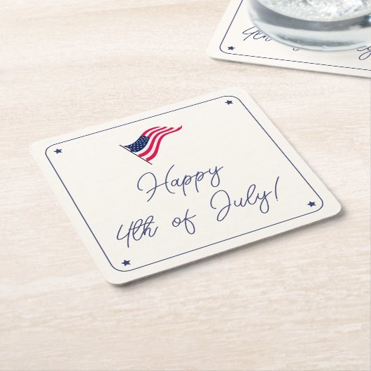 Moderne Minimal-US-Flagge 4. Juli Party Rechteckiger Pappuntersetzer (angewinkelt)