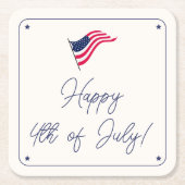 Moderne Minimal-US-Flagge 4. Juli Party Rechteckiger Pappuntersetzer (Vorderseite)