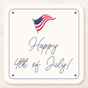 Moderne Minimal-US-Flagge 4. Juli Party Rechteckiger Pappuntersetzer