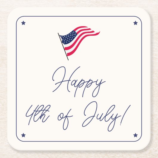 Moderne Minimal-US-Flagge 4. Juli Party Rechteckiger Pappuntersetzer (Vorderseite)