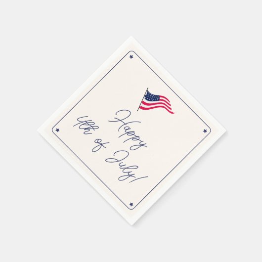 Moderne Minimal-US-Flagge 4. Juli Party Serviette (Ecke)