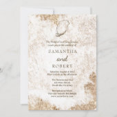 Moderne Minimal Watercolor Oyster Beach Hochzeit Einladung (Vorderseite)