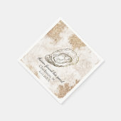 Moderne Minimal Watercolor Oyster Beach Hochzeit Serviette (Ecke)