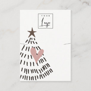 Moderne Minimal Weihnachtsbaum Herz Anhänger Logo Visitenkarte
