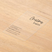 Moderne Minimal-Weihnachtsfeier Acryleinladungen (Ablage )
