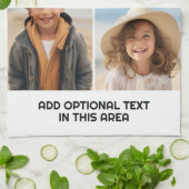 Moderne Minimal-Weiß-4-Fotolage - Chunky Text Geschirrtuch (Gefaltet)