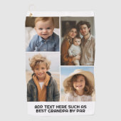 Moderne Minimal-Weiß-4-Fotolage - Chunky Text Golfhandtuch (Vorderseite)