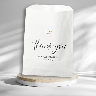 Moderne Minimal Weiße Event Dankeschön Schrift Log Geschenktütchen