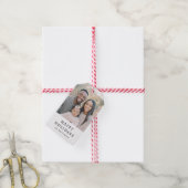 Moderne minimal weiße Frohe Feiertage Geschenkanhänger (Mit Garn)