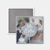 Moderne Minimal White Border Wedding Collage Magnet (Vorderseite/Rückseite)