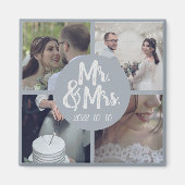 Moderne Minimal White Border Wedding Collage Magnet (Vorne)