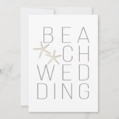 Moderne Minimal White Gray Beach Hochzeitseinladun Einladung (Vorderseite)