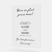 Moderne Minimal Willkommen auf unserem Hochzeitsze Acrylschild (Winkel)