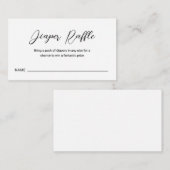 Moderne Minimal-Windeln Raffle Einfache Babydusche Begleitkarte (Vorne/Hinten)