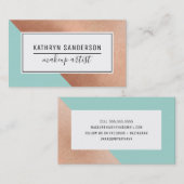 MODERNE MINIMAL-WINKEL-Rose Visitenkarte (Vorne/Hinten)