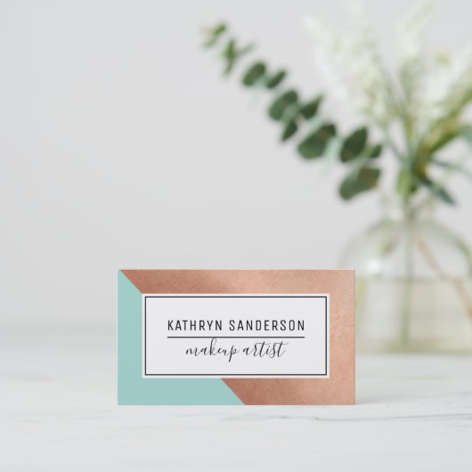 MODERNE MINIMAL-WINKEL-Rose Visitenkarte (Stehend Vorderseite)