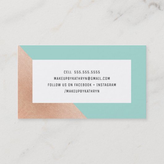 MODERNE MINIMAL-WINKEL-Rose Visitenkarte (Rückseite)