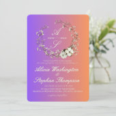 Moderne Minimal Winter Florale Hochzeit Einladung (Stehend Vorderseite)