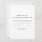 Moderne Minimal wir haben Urlaub Winter Hochzeit Ankündigung (Rückseite)