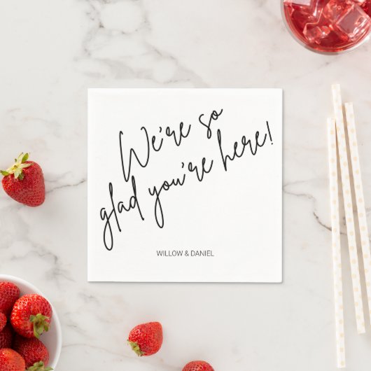 Moderne Minimal wir sind so glücklich, dass Sie hi Serviette (Beispiel)