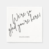 Moderne Minimal wir sind so glücklich, dass Sie hi Serviette (Vorderseite)